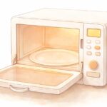 ドアが開いている電子レンジ