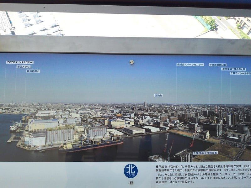千葉ポートタワーからの景観説明板